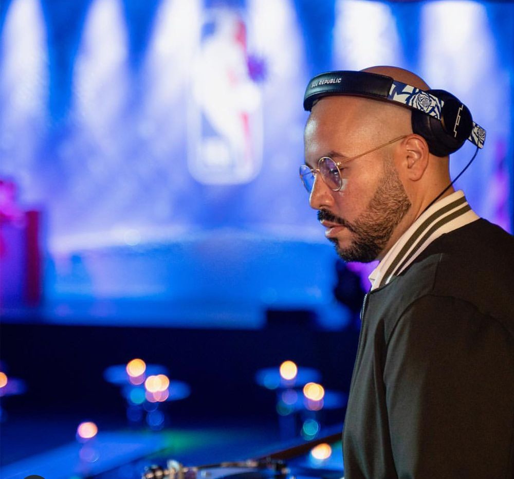 DJ Mode in headphones at a stage event